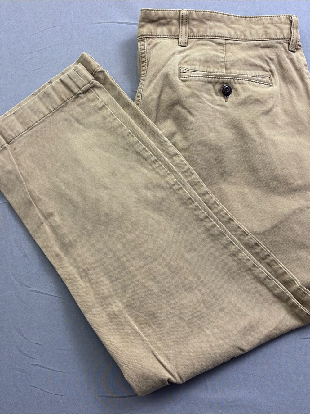 L.L. Bean‎ Men's Standard Fit Beige Stretch Chino Pants Straight Leg 36W Pockets